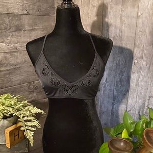 NWOT Tori Praver Black Cut Away Bikini Top Size L